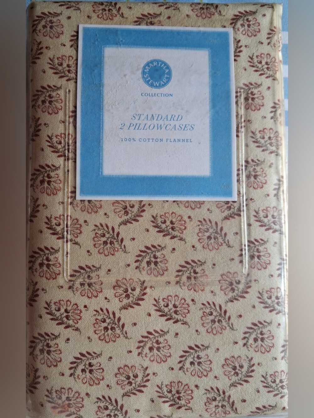 (2) Martha Stewart 100% Cotton Flannel Pillowcases (2-Pack) (20in x 28in) NWT